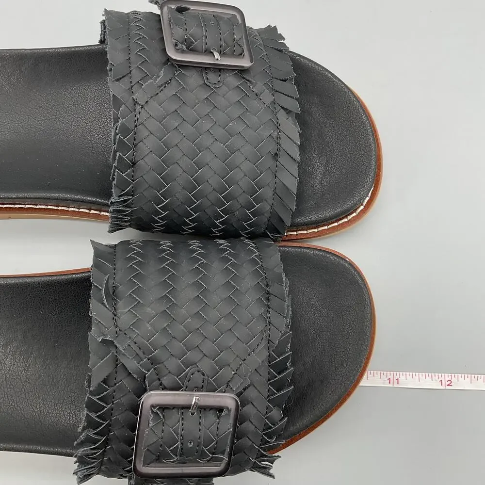 NEW earth Women’s Fontane Woven Flat Sandals Black Size 8.5M